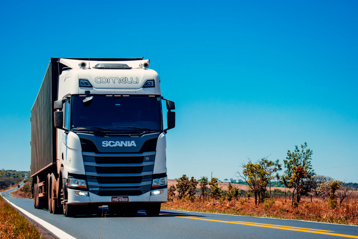Freight truck on motorway
